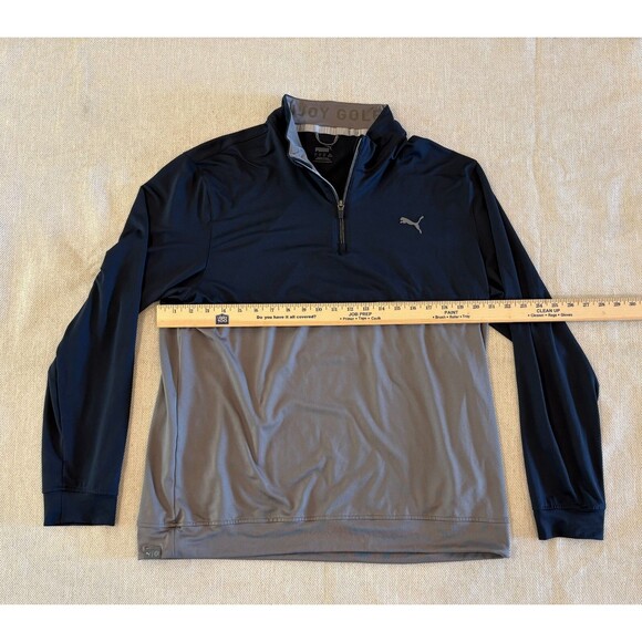Puma Enjoy Golf 1/4 Zip Performance Sweatshirt Mens Large Navy Blue - Picture 3 of 7
